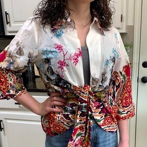 Mishca Colorful Floral Wrap Top